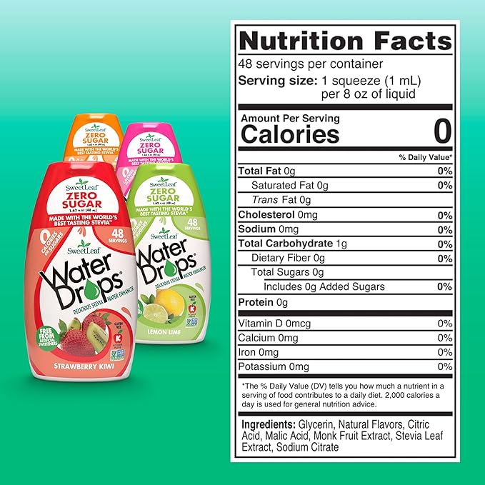 SweetLeaf Water Flavoring Drops - Stevia Water Enhancer, Sugar Free, Zero Calorie Water Additive for Flavor, Contains Monk Fruit Extract, Gluten Free, Keto Friendly - 1.62 Fl Oz (Variety Pack of 8)