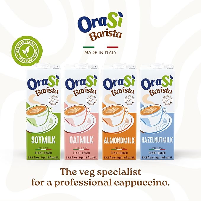 OraSì Almond Milk Sugar Free | 100% Italian Plant-Based Dairy-Free Drink | Unsweetened Non-GMO Gluten-Free Vegan Milk Alternative | Good Source of Calcium & Vitamins | 1 L (33.8 fl oz) Carton