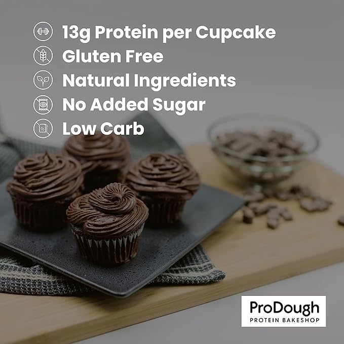 ProDough High Protein- Gluten Free Cupcake Mix, Low Carb, 13g of Protein per Cupcake, No Added Sugars, Keto Friendly, Makes 12, Healthy Dessert (Pumpkin Spice)