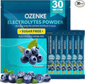 Electrolytes Powder Packets, 30 Sticks Hydration Packets Sugar Free, Electrolyte Drink Mix Portable Electrolyte Packets for Rapid Hydration, 0 Sugar & 0 Calorie, Blueberry Flavor