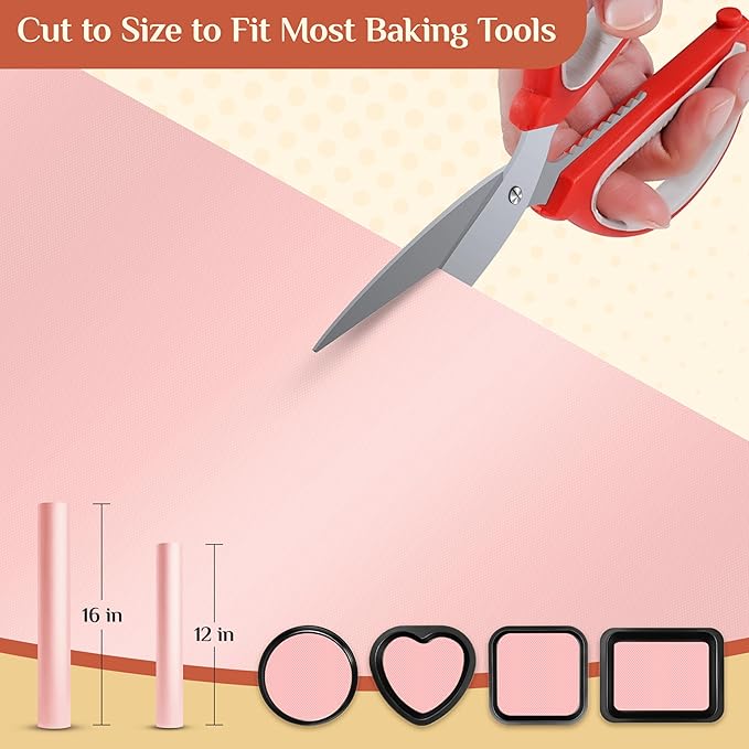 Silicone Baking Mat, 12 IN x 10 FT Free Cutting Baking Sheet, Non-Stick Reusable Dough & Pastry Mat, Non-Slip Silicone Mat Roll for Air Fryer Liner, Freeze Dryer, Oven Baking Pan, Kitchen Counter