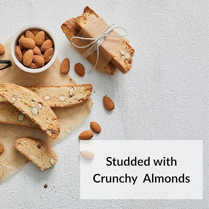 DeLallo Almond Biscotti, (4 Pack), Authentic Italian Recipe, Golden Brown Twice Baked Cookies, Kosher, Non-GMO, All Natural Italian Biscuits Made in Small Batches, Nutty Warm Flavor