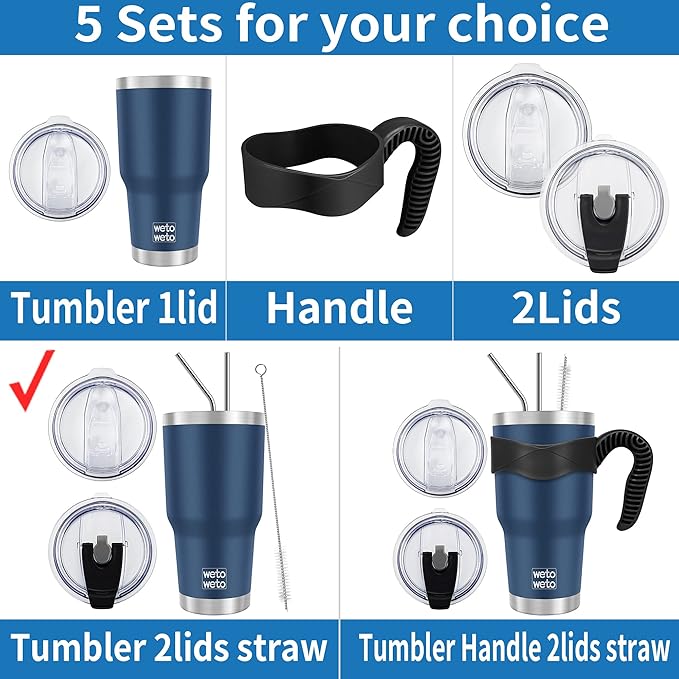 WETOWETO 30 oz Tumbler with 2 Straws and 2 Lids, Stainless Steel Insulated Vacuum Coffee Tumbler Cup, Double Wall Leakproof Travel Mug (Green-Blue Gradient, 1 Pack)