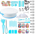 Cake Decorating Supplies Kit Tools 255pcs, Cake Decorating Set with Cake Turntable, 12 Numbered Icing Piping Tips, Cookie Cutters, Icing Smoother & Other Accessories for Cake Decoration (Blue-255 PCS)