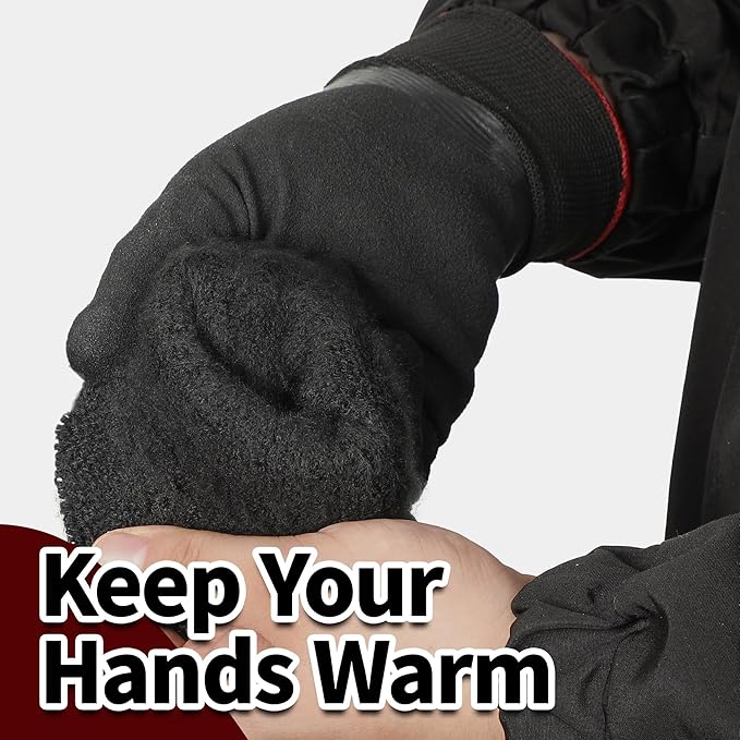 Schwer 2 Pairs FreezeGuard Winter Work Gloves, ANSI A2 Cut Resistant Freezer Gloves for Outdoor Cold Weather Keep Hands Warm, Waterproof Gloves for Shoveling Snow, Ice Fishing, XXL
