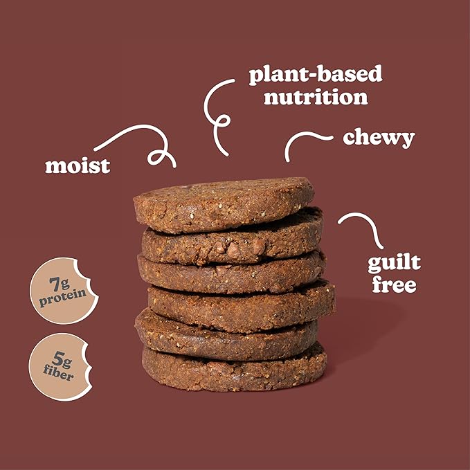 Love + Chew Superfood Soft Baked Cookies, Mocha Chip Flavor, Plant Based Cookie Made With Coffee Extract & Dark Chocolate for Kids and Adults, Vegan Snacks, Gluten Free, Paleo, Non GMO, 60 Pack
