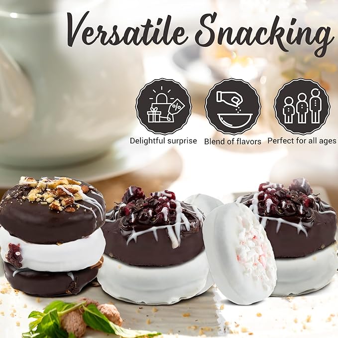 Pastry Perks Christmas Holiday Thanksgiving Gift Basket 12 Gourmet Chocolate-Covered Cookies, Holiday Gift Box for Men, Women, and Grandma – Birthday Treats & Food Delivery Ideas