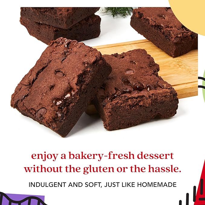 David’s Cookies Gluten-Free Brownies Gift in Sweet Sampler Tin – 4pcs Fresh Baked Brownie Snacks – Individually Wrapped Chocolate Brownies – Gourmet Bakery & Dessert Brownie Gift for All Occasions