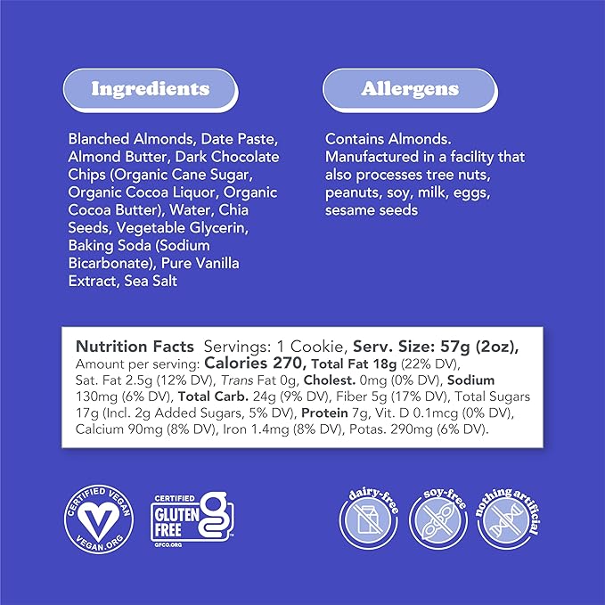 Love + Chew Superfood Soft Baked Cookies, Chocolate Lover Variety, Plant Based Cookie Made With Almonds and Dark Chocolate for Kids and Adults, Vegan Snacks, Gluten Free, Paleo, Non GMO, 12 Pack
