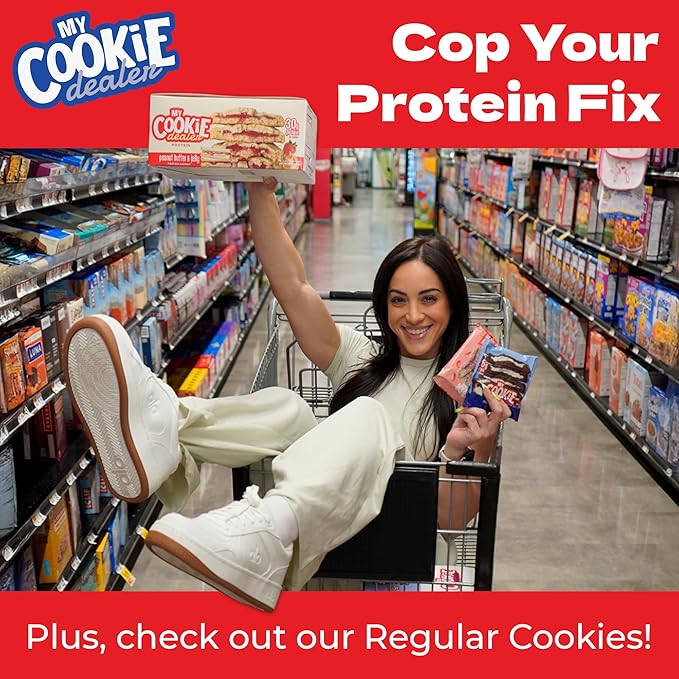 My Cookie Dealer Protein Cookies, Most Loved Childhood Cupcake (6-Pack, 3.8oz Each) - 25g of Protein per Cookie - Individually Wrapped Workout Snacks for On-The-Go Travel