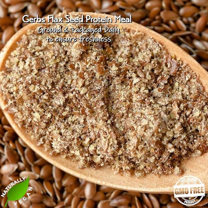 Ground Raw Flax Seed Meal by Gerbs - 4 LBS - Top 11 Food Allergen Free & Non GMO - Vegan & Kosher – Premium Full Oil Content Flax Protein Powder