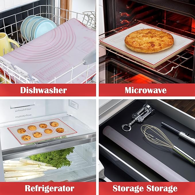 BlueBark 1 PCS - 24"L x 20"W Non-stick Silicone Baking Mat for Pastry & Dough, Sourdough Bread Making Tools, Kitchen Counter, Cooking Enthusiasts