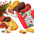 David's Cookies Merry Christmas Mini Cookies in Sweet Sampler Tin - Assorted Mini Christmas Cookies with Chocolate & White Chocolate Chip and Red Velvet - Gourmet Cookie Gift Basket for Holidays 14oz