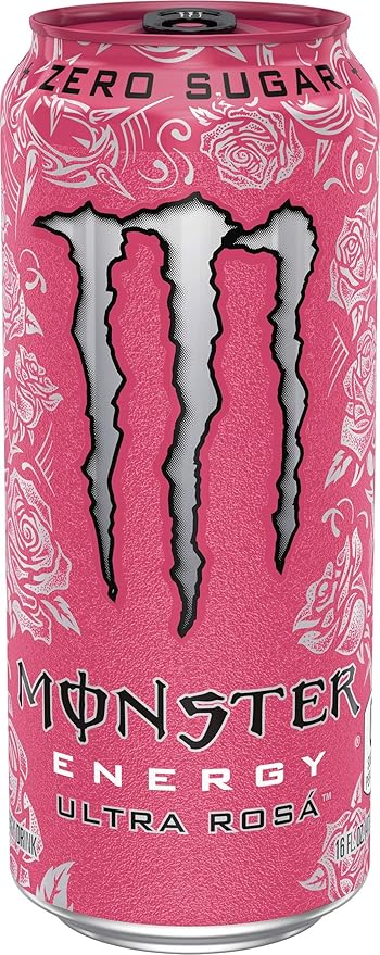 Monster Energy Ultra Rosa, Sugar Free Energy Drink, 16 Ounce (Pack of 24)