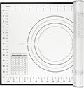 Yansumi Silicone Pastry Mat Extra Large Non-Slip Mat for Rolling Dough Pie Crust and Baking Non-Stick with Measurements (16x12,Black)