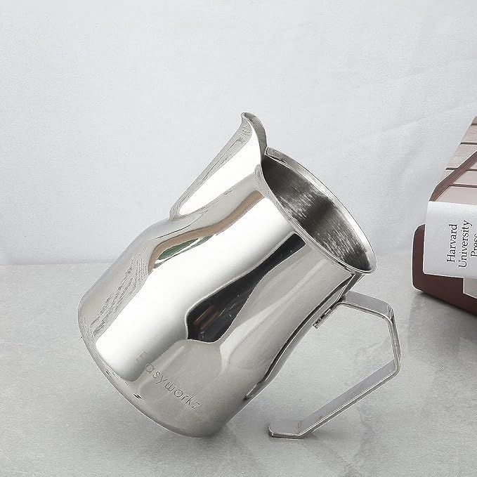 Easyworkz Espresso Steaming Pitcher Stainless Steel 12 oz Coffee Frothing Picther Milk Jug Cappuccino Latte Art Cup