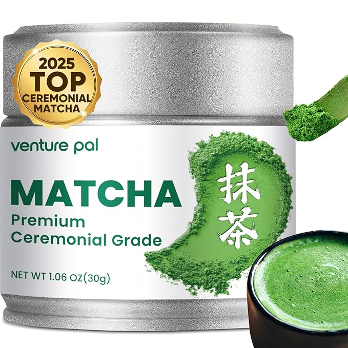 Venture Pal 100% Pure Premium Ceremonial Grade Matcha Powder, First Harvest Green Tea Powder - First Harvest, Vegan, Gluten-Free, No Additives, (30g/1.06oz）
