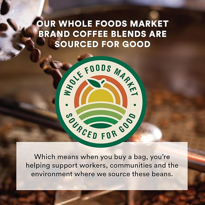 Whole Foods Market, Organic Espresso Bel Canto Whole Bean Coffee, Medium-Light Roast, Berries & Cocoa Powder, 12 Ounce