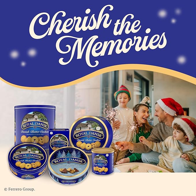 Royal Dansk Danish Butter Cookies, Premium Assorted Cookies in a Gift Tin, Great for Sharing and Gifting, 24 oz
