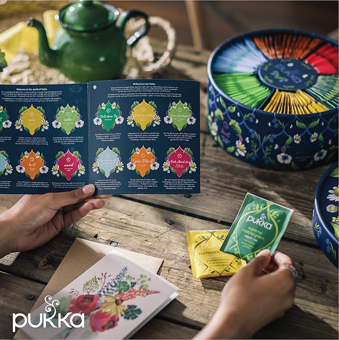 Pukka Tea Organic, Herbal Tea Sampler For Everyday Wellness, Best for Birthdays, Anniversaries & Holidays, Caffeine Free, 90 Bags, 6 Flavors