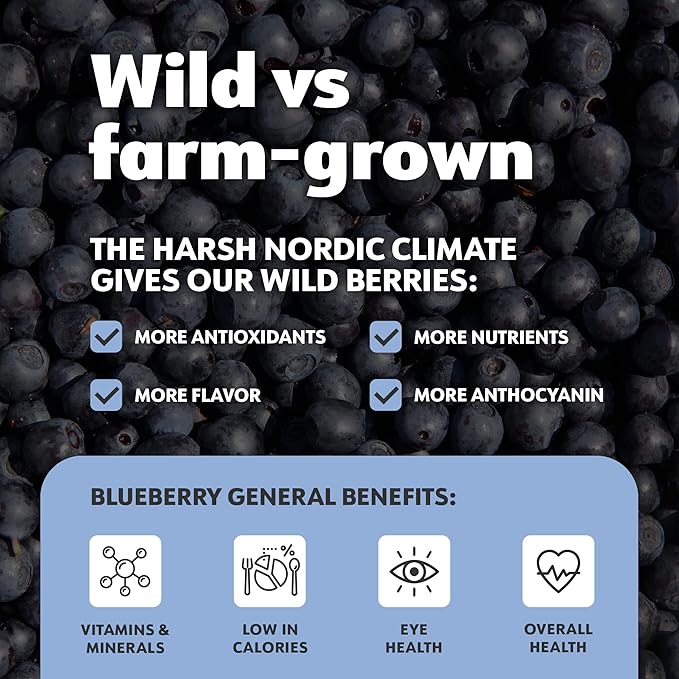 LOOV Organic Wild Blueberry Powder - 29-Day Supply, 6 Oz, Good for Smoothie & Breakfast, Freeze-Dried, from Northern Europe, No Added Sugar