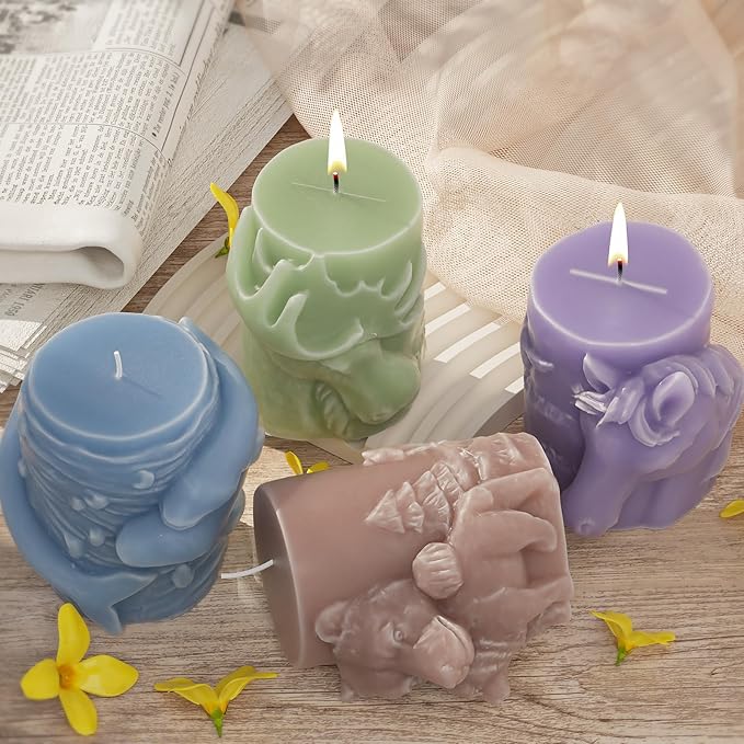 Deer Cylinder Animal Resin Casting Silicone Mold for Home Decor & Candle Making Wave Spiral Mold
