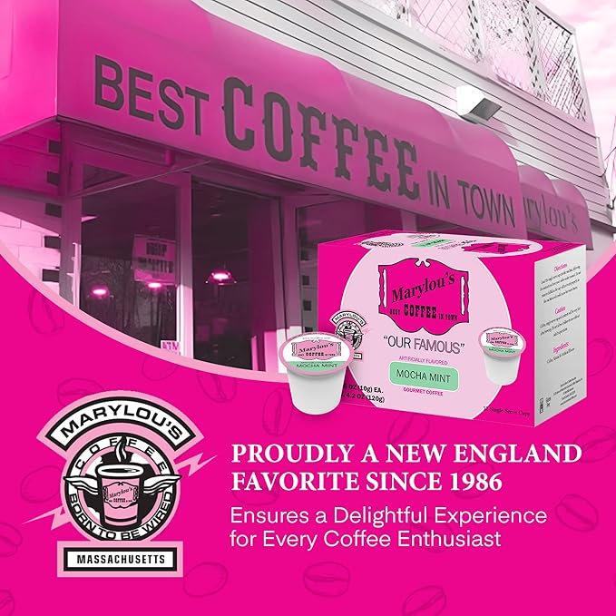 Marylou's Marylou’s Coffee – Mocha Mint Flavored Gourmet Coffee – Single Serve Coffee Pods, Compatible with Keurig Brewers – 12 Pods