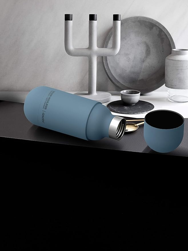 asobu Orb Stainless Steel Double Wall Insulated Travel Water Bottle – Lid Doubles as a Cup 14 Ounce (Blue)…