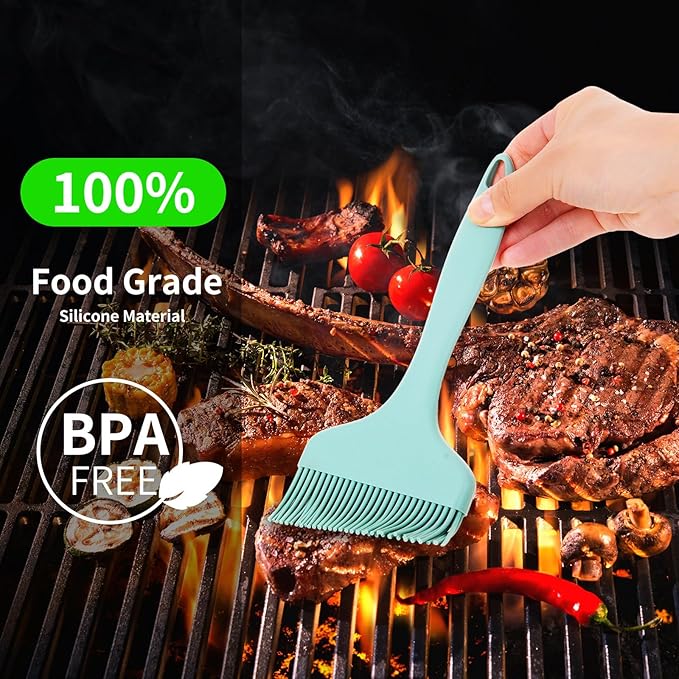 4PCS Silicone Pastry Brush, 8.2 in Heat Resistant Baking Silicon Brush, Food Brushes for Cooking, Perfect for Baking, Pastries, Grilling, Spreading Oil, BBQ Sauce, BPA Free, Dishwasher Safe