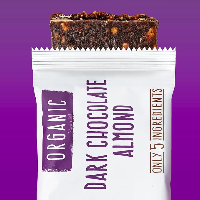JONESBAR Organic Plant Based Protein Bars | Dark Chocolate Almond | Fruit & Nut Bar, Kosher, Gluten Free, Breakfast Bars, School Snacks, Vegan Snack & Healthy Snacks for Adults and Kids (Pack of 12)