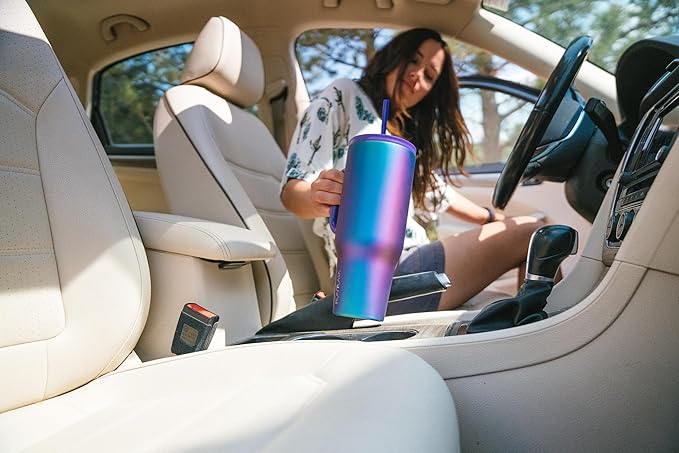 IRON °FLASK Co-Pilot Insulated Mug w/Boot, Straw & Flip Cap Lids - Cup Holder Bottle for Hot, Cold Drink - Leak-Proof - Water, Coffee Portable Travel Mug - Desert Oasis, 40 Oz