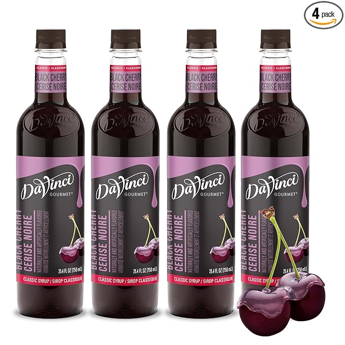 DaVinci Gourmet Classic Black Cherry Syrup, 25.4 Fluid Ounces (Pack of 4)