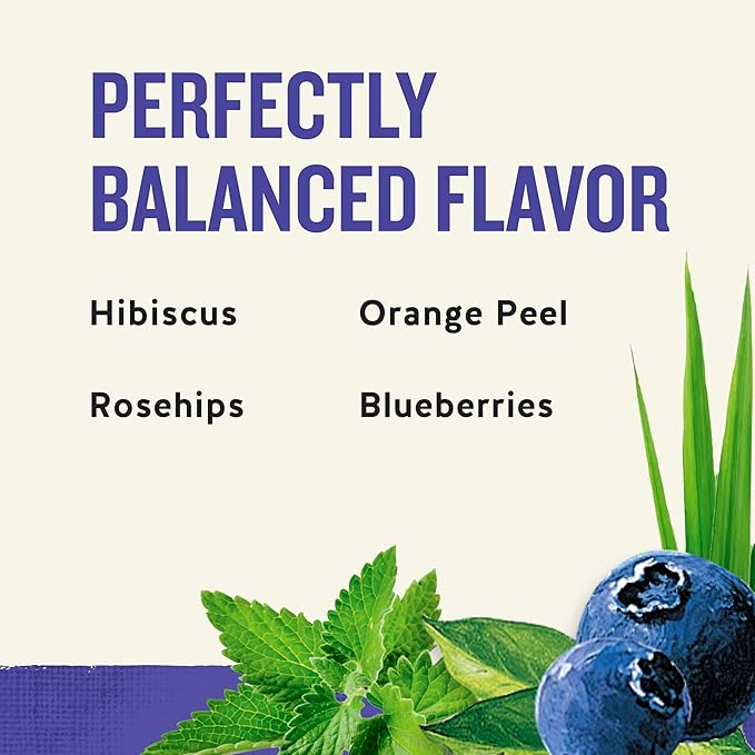 Celestial Seasonings True Blueberry Herbal Tea Bags, Caffeine Free, 20 Bags Box (Pack of 6)