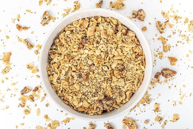 Struesli Original Organic Granola, Grain & Gluten Free, Healthy Snacks with Chia Seeds, Nuts and Sea Salt, Prebiotic High Fiber Food for Yogurt, Cereal & More, Plant Based, Keto & Paleo Friendly, 9 Oz