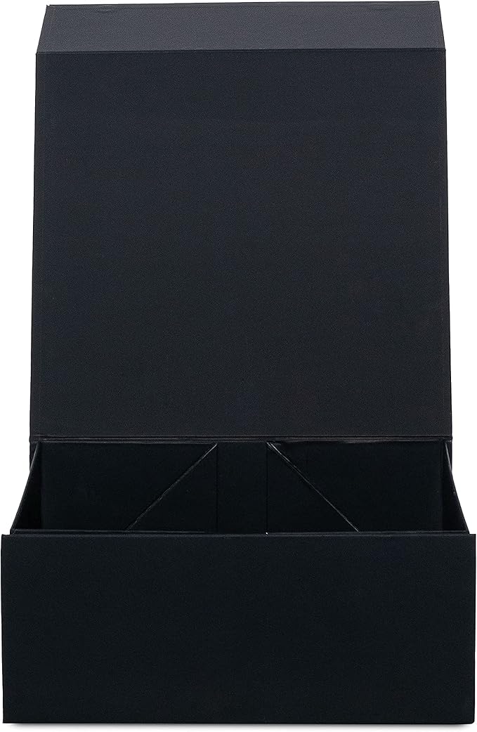 Prime Line Packaging Christmas Gift Boxes with Lids, Holiday Gift Boxes for Presents, Extra Large Black Magnetic Gift Box for Gift Wrapping, Weddings, Storage, Bulk, 14x14x6, 15 Pack