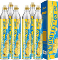 60L Co2 Cartridges Cylinder Compatible with All 'Screw-In' Soda Streaming Maker Co2 tanks 14.5oz Threaded CO2 Cartridge canister Sparkling Water Carbonates Set of 6