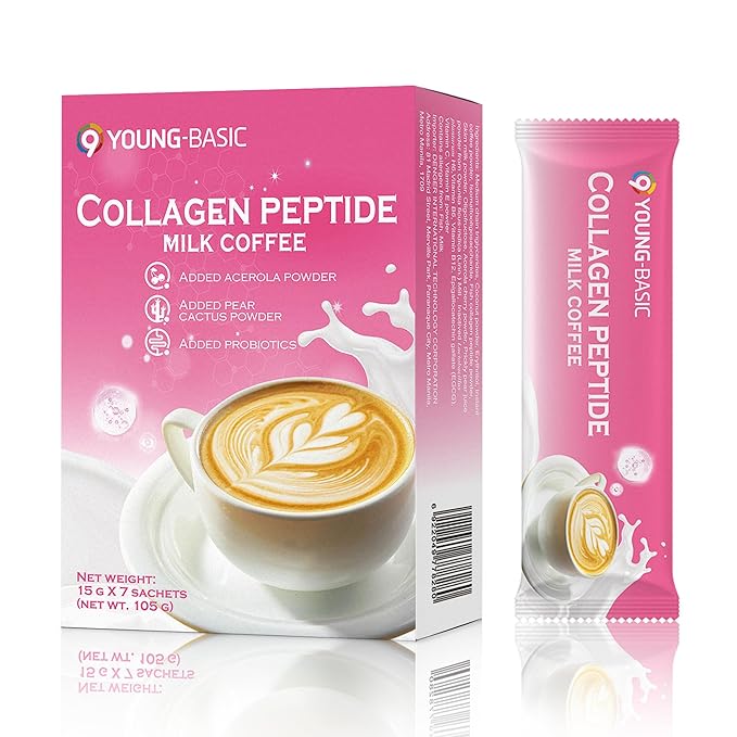 Premium Instant Collagen Peptide Infused Milk Coffee - Rich Creamy Taste, 30-Second Preparation, Aids Collagen Intake