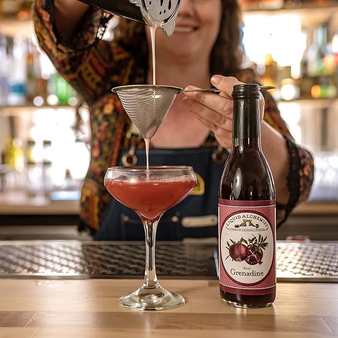 Liquid Alchemist Grenadine Syrup for Cocktails - Real Ingredients Make our Pomegranate Syrup the Perfect Shirley Temple Mix - Our Small Batch is Non-GMO, Gluten Free & Vegan (25 oz)