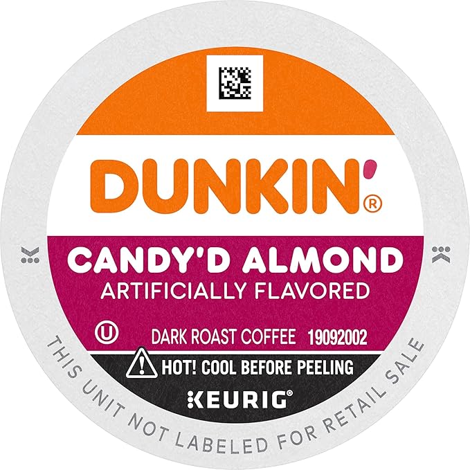 Dunkin' Candy'd Almond Dark Roast Flavored Coffee, 60 Keurig K-Cup Pods
