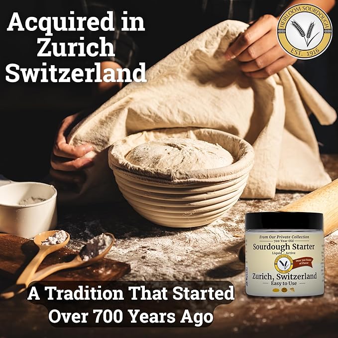 700 Year Old Swiss Sourdough Starter | Heirloom Sourdough's Private Collection | Easy to follow instructions | Includes detailed instructions and recipe |