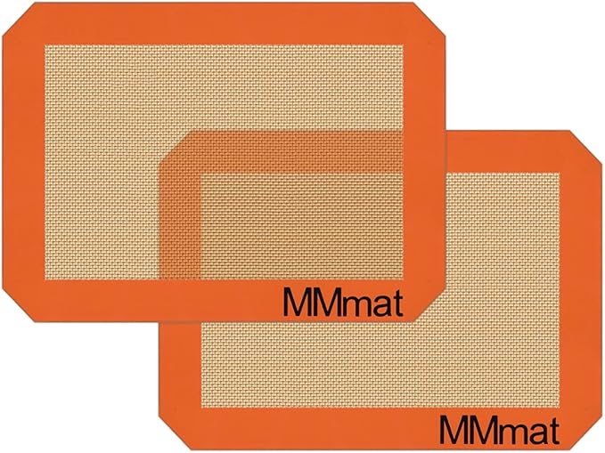 Silicone Baking Mats - Best German Silicone - Non Slip Silicone Baking Sheet, Non Stick Reusable Silicone Mats for Baking, Oven Liner, Counter Mat - 2 Toaster Oven Size Baking Mats