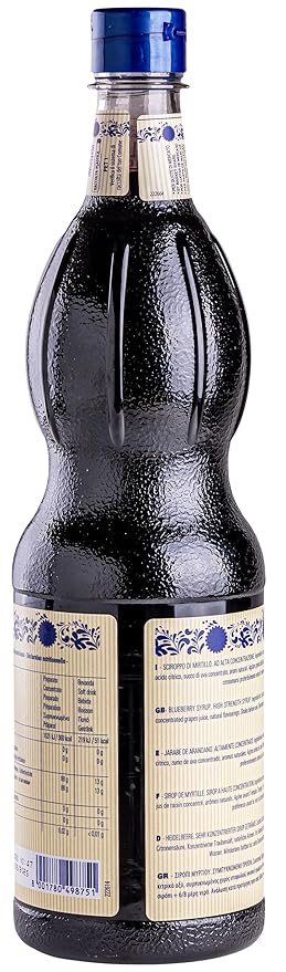 Fabbri Premium Flavoring Syrup, Blueberry, New Enhanced Flavor, All Natural, Made in Italy, 33.8 Ounce (1 Liter)