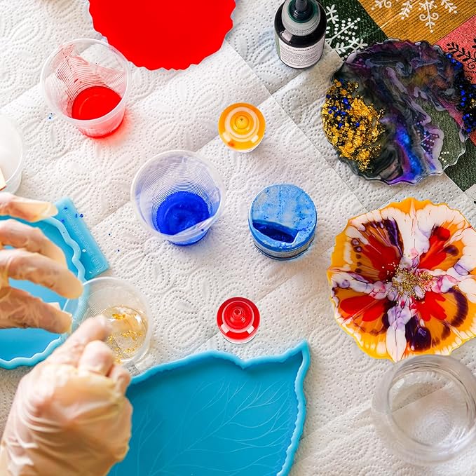 Teexpert Pigment Paste for Epoxy Resin: 10.15oz/300ml Highly Concentrated & Easy to Mix 6 Colors Opaque Liquid Epoxica Dye Set for Resin Coloring, Resina Art Painting and DIY Projects