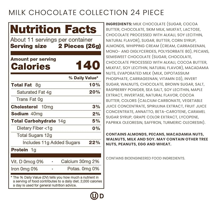 Ethel M Chocolates Premium Milk Chocolate Collection Chocolate Gift Box Candy Assortment, 24 Pieces of Creamy, Smooth and Rich Chocolate Gems