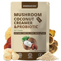 Mushroom Coconut Creamer, Natural Creamer for Coffee, 5 Mushrooms Extract, MCT Powder & Probiotics | Lion's Mane, Turkey Tail, Reishi, Maitake, Chaga | Plant-Based, Keto-Friendly| 6.35 Oz