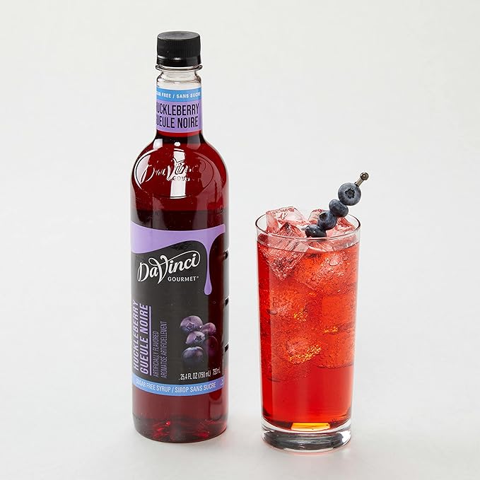 DaVinci Gourmet Sugar-Free Huckleberry Syrup, 25.4 Fluid Ounces (Pack of 1)