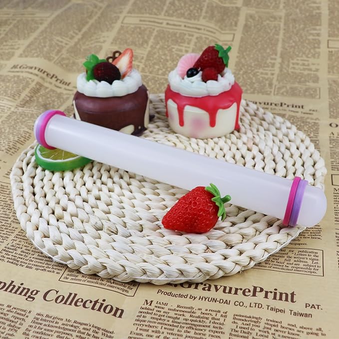 Fondant Rolling Pin 9 Inch Non-Stick Dough Pastry Roller Adjustable Kitchen Utensils for Fondant, Pie Crust, Cookie, Pastry