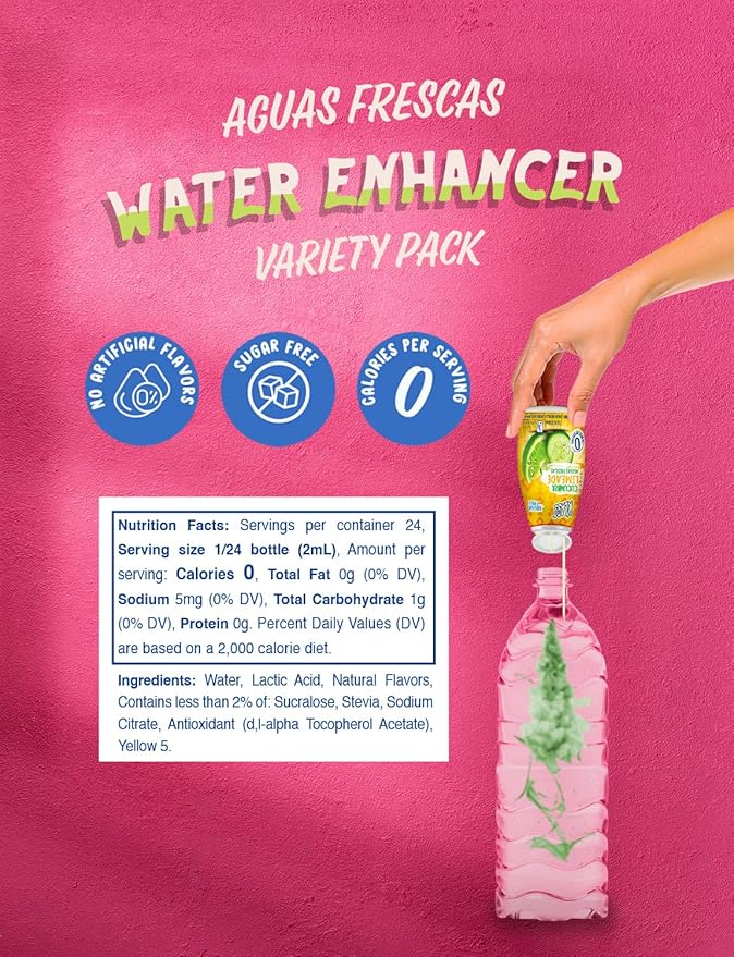 Klass Aguas Frescas Water Enhancers Variety Pack 1.62 ounces (Pack of 4, Makes 24 servings each))