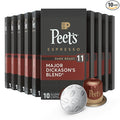 Peet's Coffee, Dark Roast Espresso Capsules, Compatible with Nespresso Original Machines - Major Dickason's Blend, Intensity 11, 100 Count (10 Boxes of 10 Espresso Capsules)