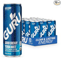 GURU Yerba Mate Organic Energy Drinks, Clean Energy Drink with Plant Based Natural Caffeine from Green Tea, Low Calorie, Gluten Free, 140mg Caffeine, Healthy Drinks, Acai Berry, 12oz (Pack of 12)
